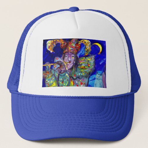 FLUTIST IN BLUE  Venetian Carnival Night Trucker Hat