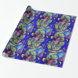 FLUTIST IN BLUE / Venetian Carnival Night Wrapping Paper