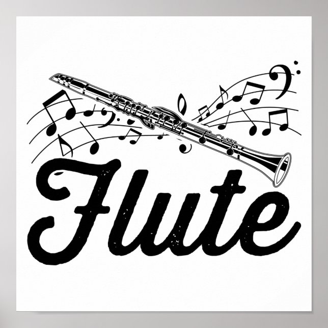 Flutist Musician | Flute Orchestra Gift Idea Poster (Front)