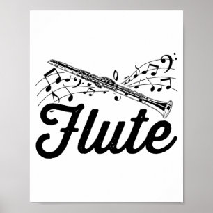 Flutist Musician   Flute Orchestra Gift Idea Poster
