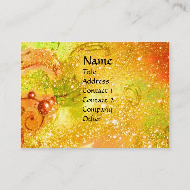FLUTIST PORTRAIT / Venetian Masquerade Business Card (Front)