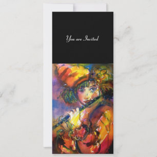 FLUTIST PORTRAIT / Venetian Masquerade Invitation
