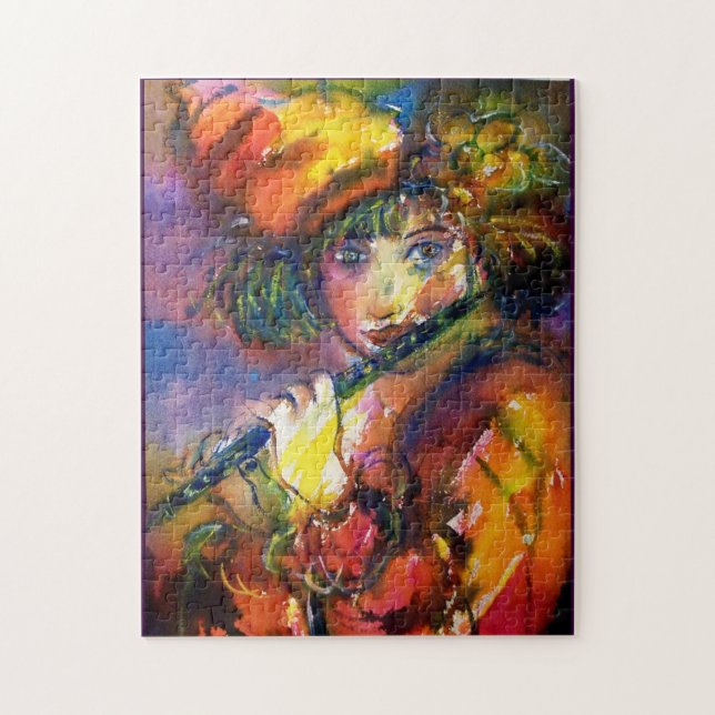 FLUTIST PORTRAIT / Venetian Masquerade Jigsaw Puzzle (Vertical)