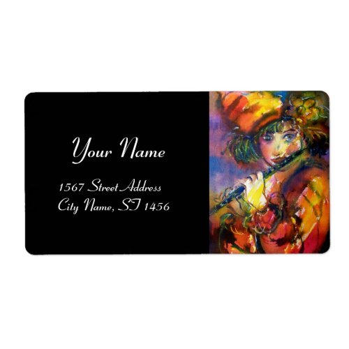 FLUTIST PORTRAIT  Venetian Masquerade Label