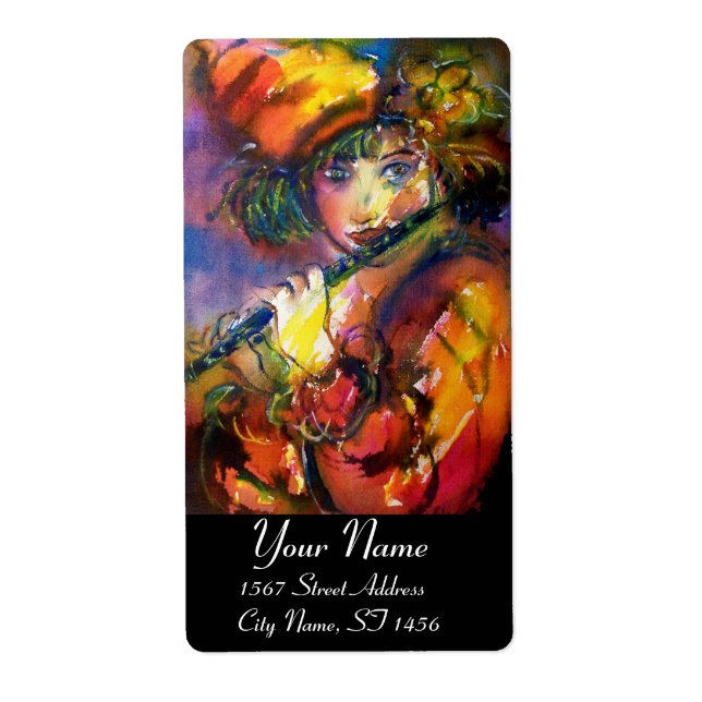 FLUTIST PORTRAIT / Venetian Masquerade Label (Front)