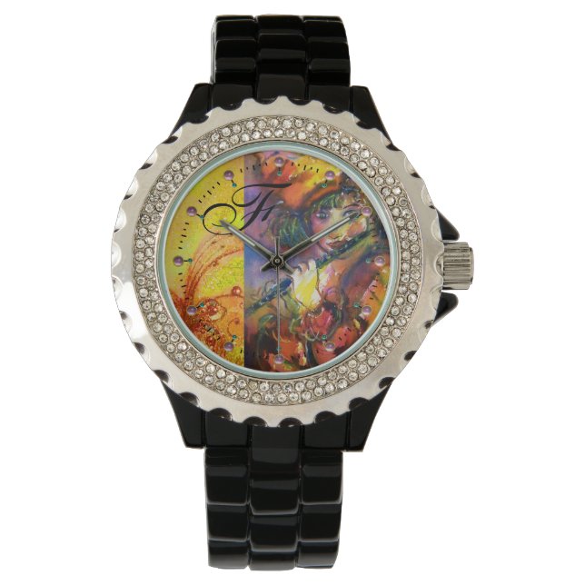 FLUTIST PORTRAIT / Venetian Masquerade Monogram Watch (Front)
