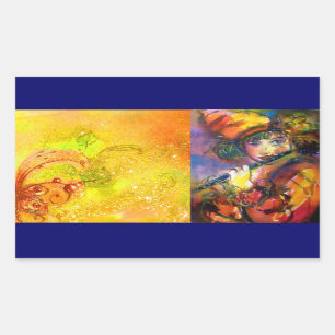 FLUTIST PORTRAIT / Venetian Masquerade Rectangular Sticker