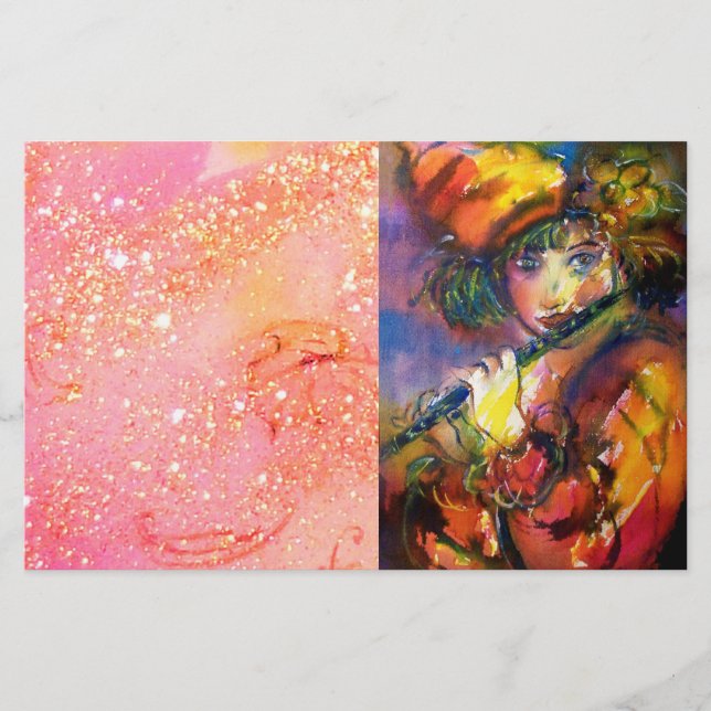 FLUTIST PORTRAIT / Venetian Masquerade / Stationery (Front)