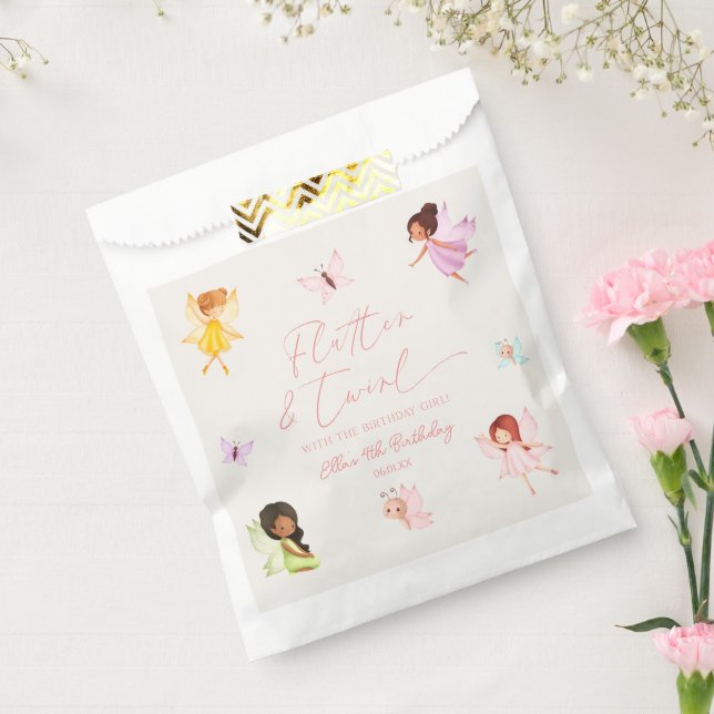Flutter and Twirl Enchanted Fairy Birthday Party Favor Bag (Sealed)