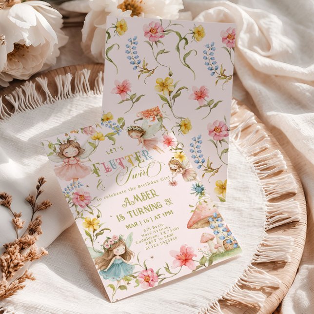Flutter and Twirl Fairy Any Age Princess Birthday Invitation (Creator Uploaded)