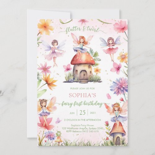 Flutter and Twirl Fairy First 1st Birthday