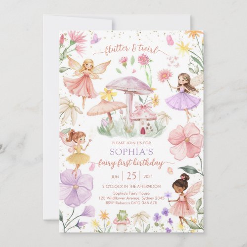 Flutter and Twirl Fairy First 1st Birthday