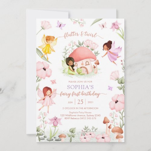 Flutter and Twirl Fairy First 1st Birthday