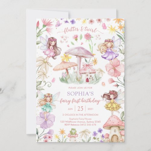 Flutter and Twirl Fairy First 1st Birthday