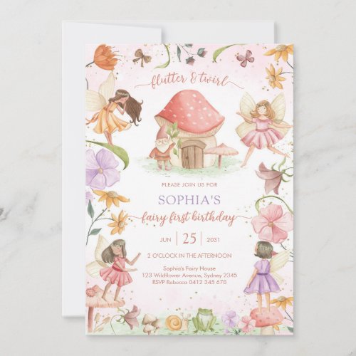 Flutter and Twirl Fairy First 1st Birthday