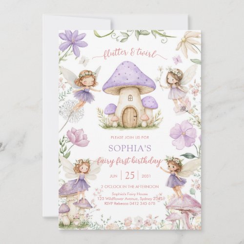 Flutter and Twirl Fairy First 1st Birthday