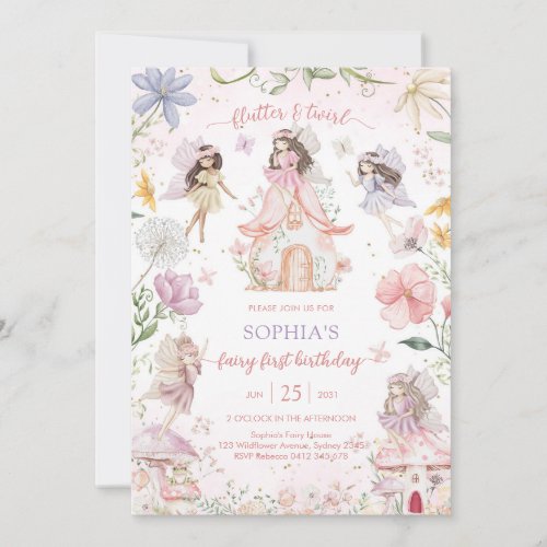 Flutter and Twirl Fairy First 1st Birthday