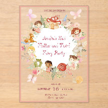Flutter and Twirl Fairy Garden Birthday Invitation