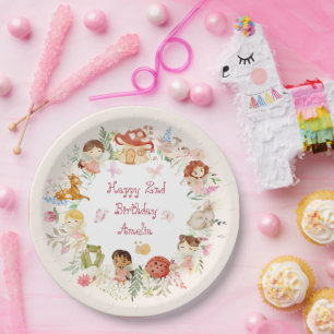 Flutter and Twirl Fairy Garden Birthday Paper Plates