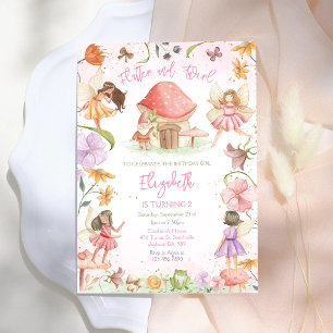Flutter And Twirl Fairy Girl Birthday Invitation