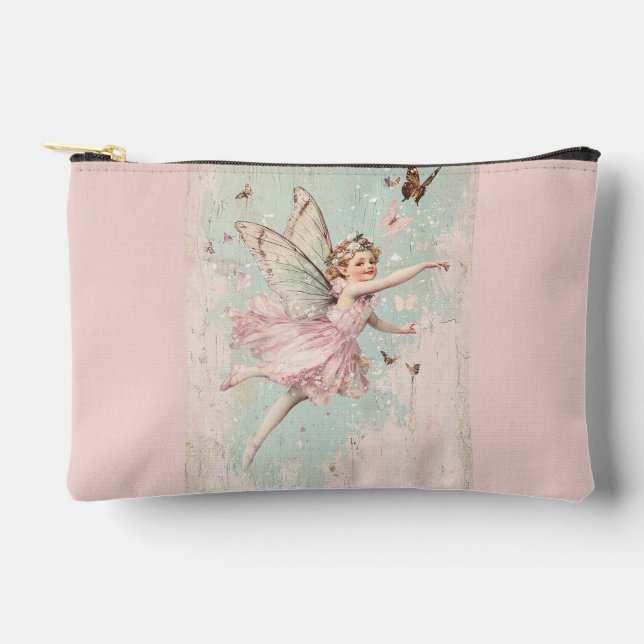 Flutter and Twirl Flower fairy girl Accessory Pouch (Front)