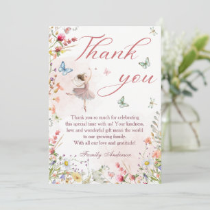 Flutter and Twirl Magical Wings Baby Shower Thank You Card