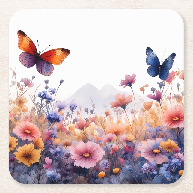 "Flutter & Bloom” Paper Coaster  (Front)