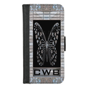 Flutter Butterfly Monogram iPhone 8/7 Wallet Case