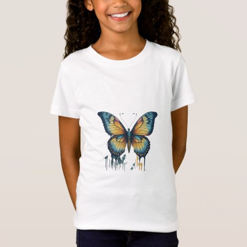 Flutter By _ Whimsical Watercolor Butterflies Tee 