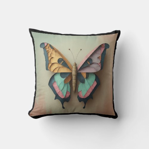  Flutter By With Butterfly Bliss Throw Pillow