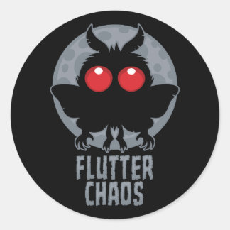 Flutter Chaos Mothman Cryptic Legend Classic Round Sticker