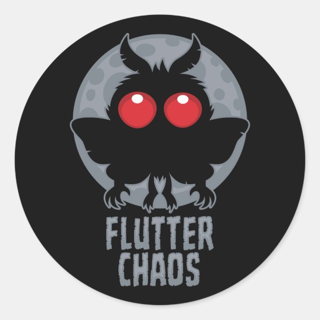 Flutter Chaos Mothman Cryptic Legend Classic Round Sticker (Front)