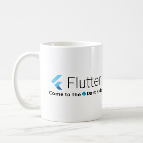 Flutter Come to the Dart Side White Mug