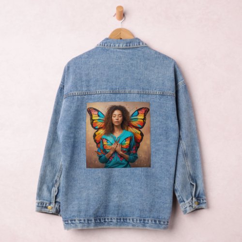 Flutter into Elegance Embrace Freedom with our Bu Denim Jacket