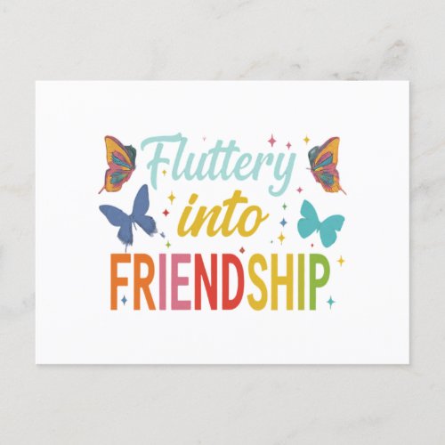 Flutter into Friendship  Invitation Postcard