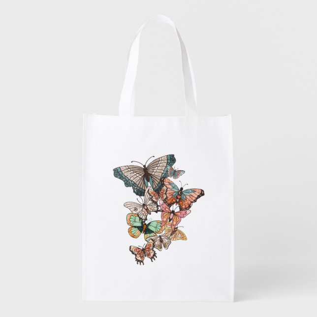 Flutter into Spring  Grocery Bag (Front)