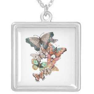 Flutter into Spring Silver Plated Necklace