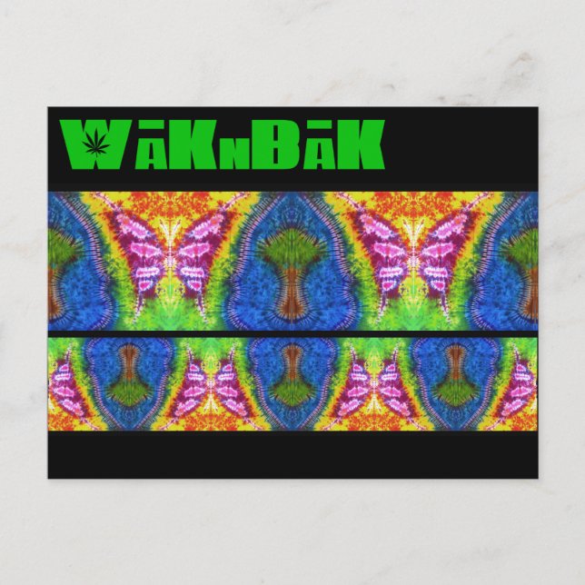 "Flutter Mural" Tied-dyed Postcard (Front)