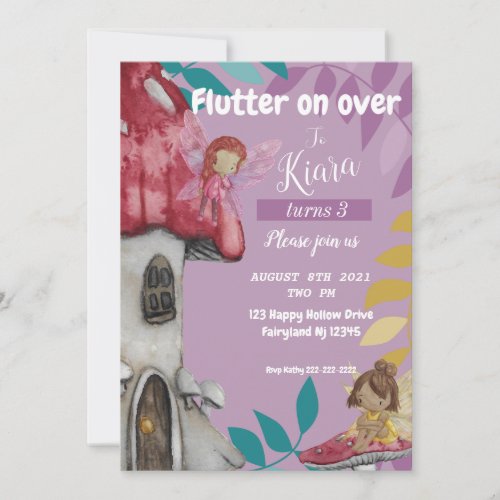 Flutter on Over Different Birthday Invitation Card