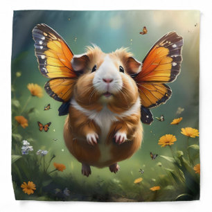 "Flutter Paws: The Guinea Pig Takes Flight" Bandana
