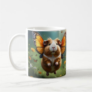 "Flutter Paws: The Guinea Pig Takes Flight" Coffee Mug