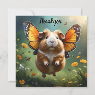 "Flutter Paws: The Guinea Pig Takes Flight" Thank You Card