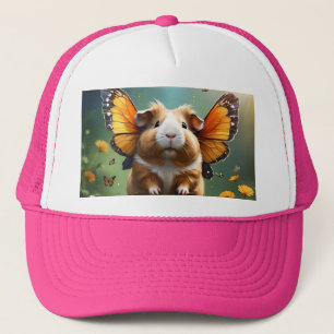 "Flutter Paws: The Guinea Pig Takes Flight" Trucker Hat