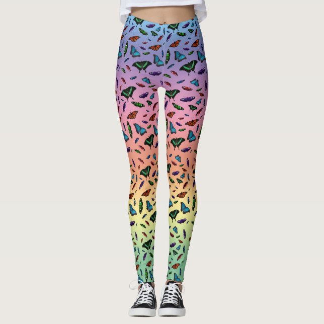 Flutterbies Leggings (Rainbow) (Front)