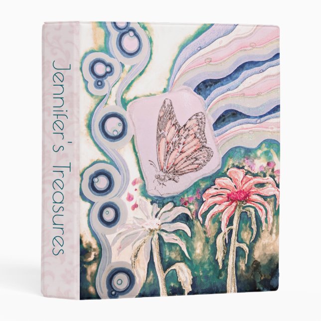 Flutterby Butterfly Avery Mini Binder (Front/Spine)