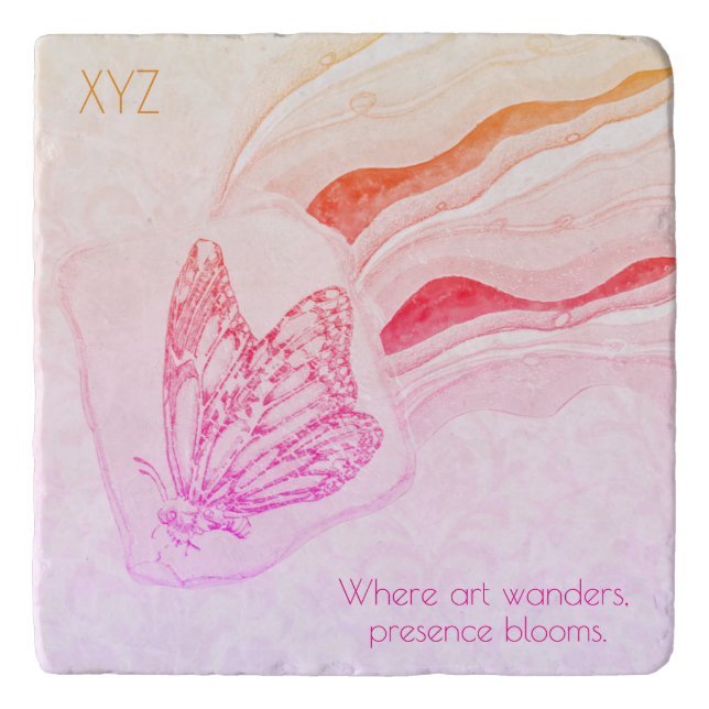 Flutterby Butterfly Stone Trivet (Front)