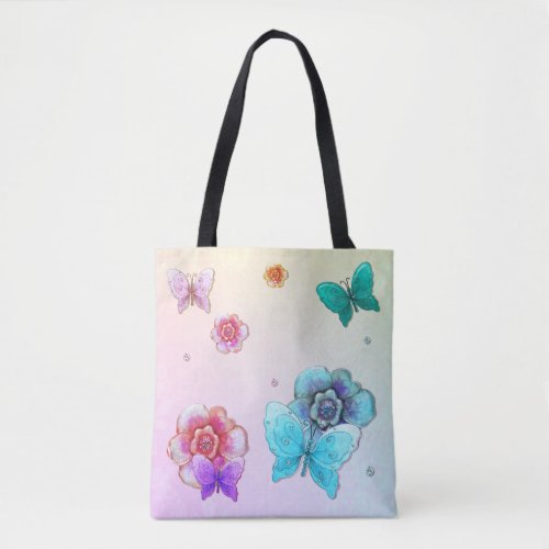 Flutterby Graffiti Jeweled 2 Tote Bag