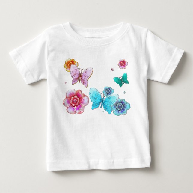 Flutterby Graffiti Jeweled for BABY Baby T-Shirt (Front)