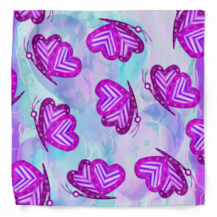 Flutterbys Valentines Folk Art GIRLS TWEEN Bandana