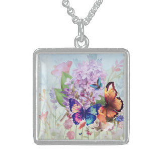 Fluttered Blooms Sterling Silver Necklace